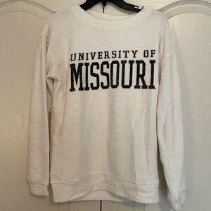 University of Missouri cream crewneck, size small
